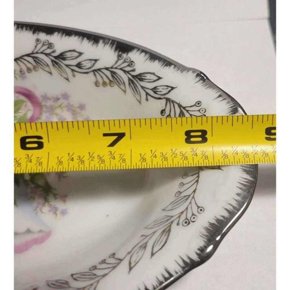 PlateVintage Royal Crown Japan 25th Anniv. Plate Silver Trim Arnart Porcelain 8.